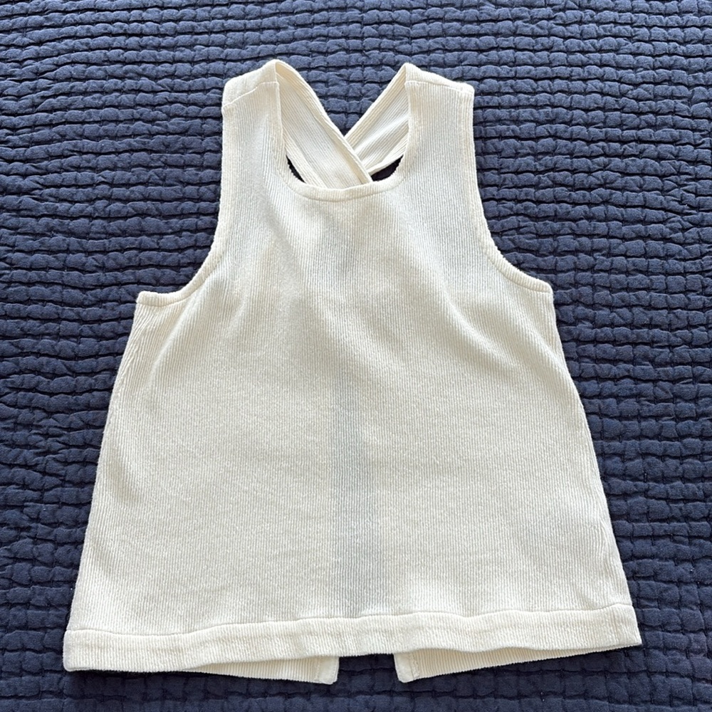 Madewell Cross Back Open Back Ribbed Tank Top
